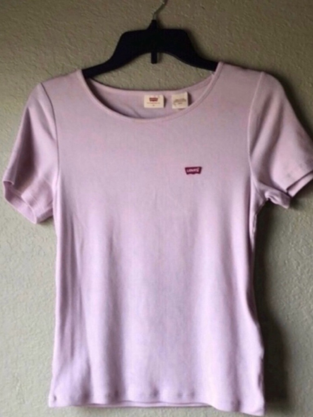 New Levi’s Shirt Women’s Light Purple Short Sleeve Shirt Casual Top Size Medium